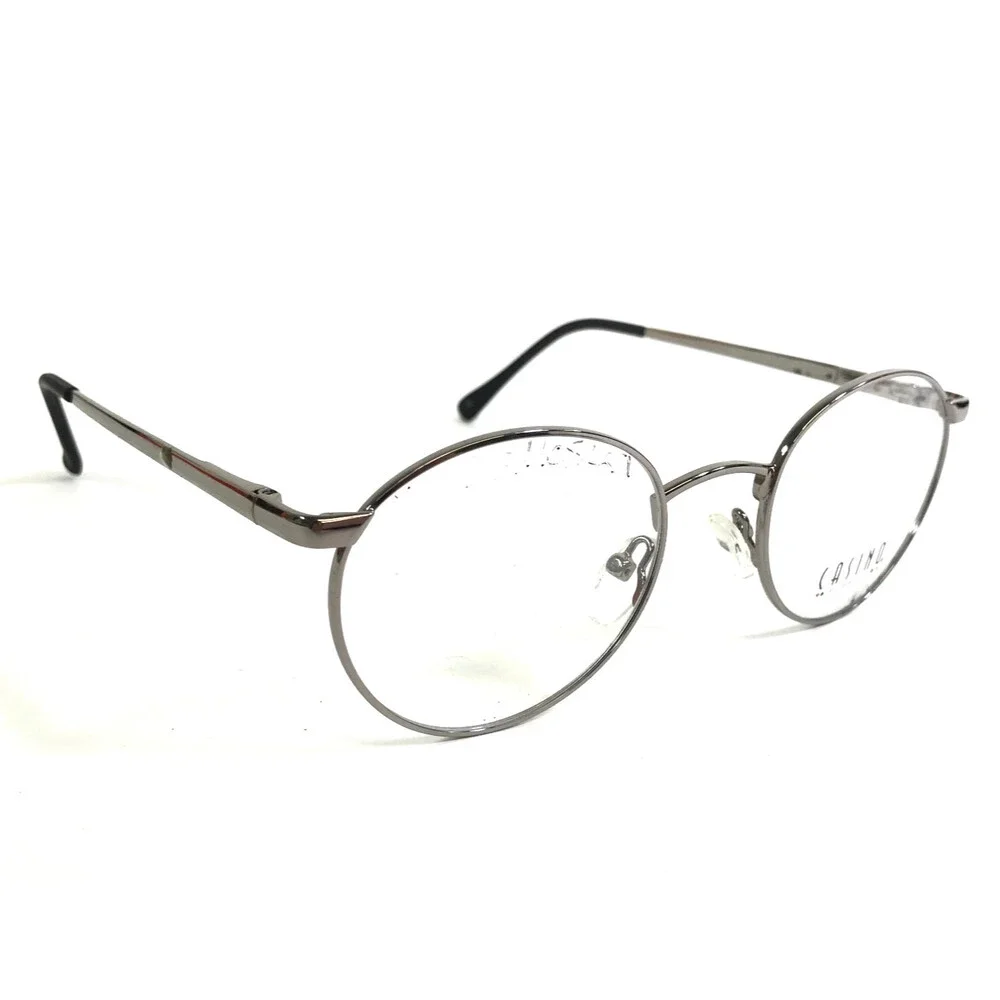 Casino Eyewear Eyeglasses Frames CB1123 SHINY GREY Round Wire Rim 49-20-135